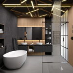 Abstract Ambiance: Modern Bathroom Decor