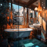 Abstract Aquatic: Bathroom Canvas Art