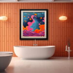 Abstract Aquatic Beauty: Bathroom Art