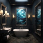 Abstract Waves: Bathroom Art