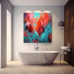 Aqua Dreams: Abstract Bathroom Wall Art
