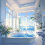 Aqua Escape: Bathroom Canvas Art