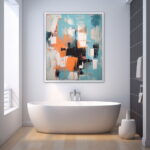 Aqua Harmony: Abstract Wall Art for Bathrooms