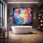 Abstract Botanicals: Vibrant Framed Pictures for Baths