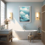 Chic Monochrome: Elegant Framed Art for Bathrooms