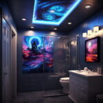Aurora Ambiance: Ethereal Lighting Art in Bathrooms