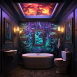 Celestial Glow: Stellar Lighting Art in Bathrooms
