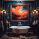Gleaming Grace: Elegant Lighting Artwork for Bathrooms