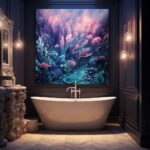 Glowing Gardens: Floral Lighting Art in Bathrooms